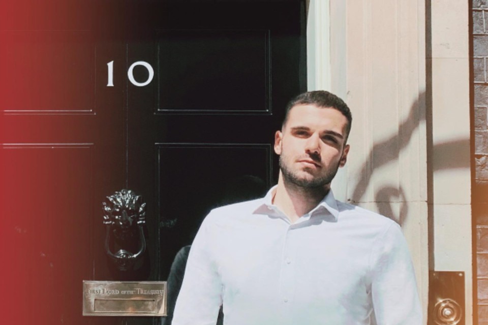 James Reaver standing outside Number 10.