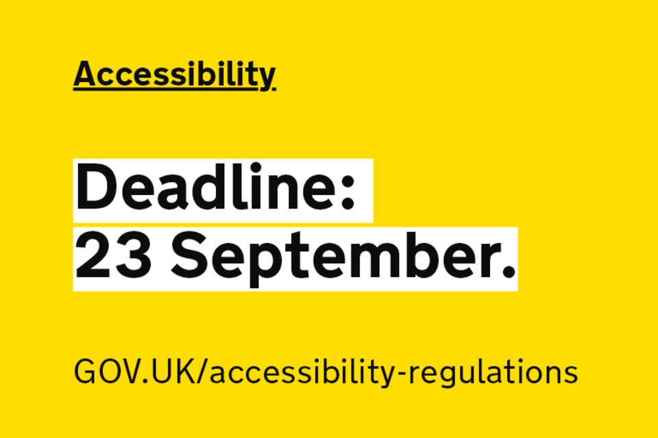 Accessibility regulations: deadline is 23 September.