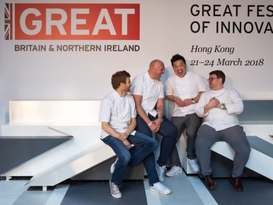A team of 4 British chefs at the GREAT Festival of Innovation in Hong Kong in 2018.