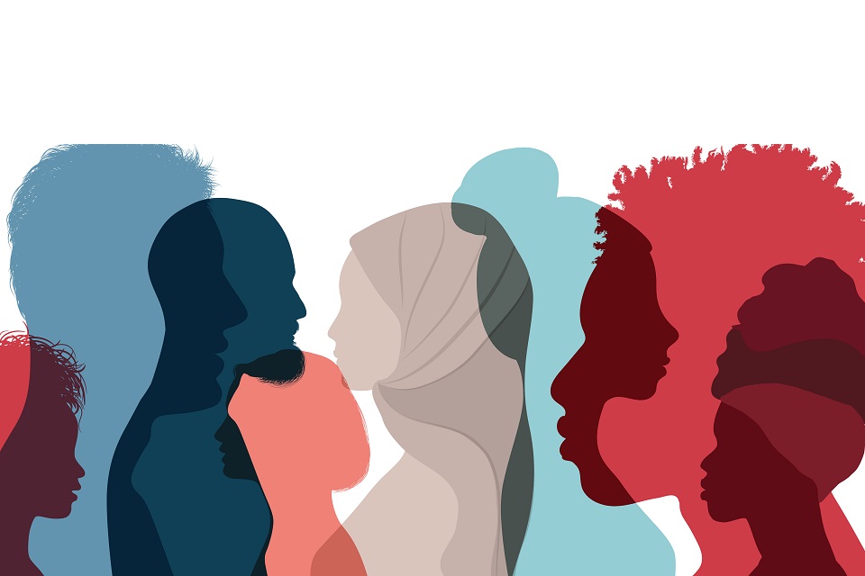 Silhouette,Profile,Group,Of,Men,And,Women,Of,Diverse,Culture.