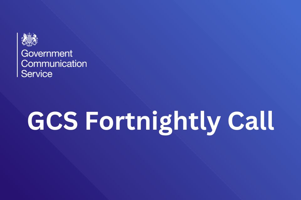 GCS Fortnightly Call text displayed on blue background