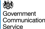 UK coat of arms with Government Communication Service text