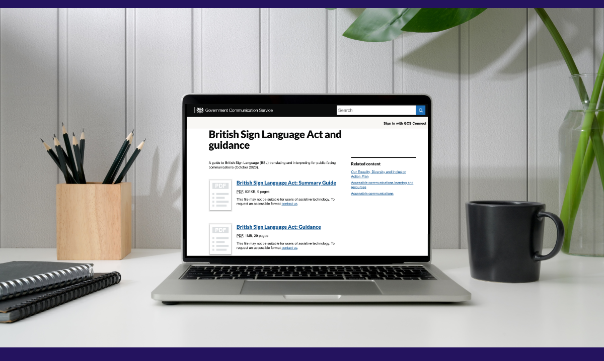 Laptop which is on the GCS website on the British Sign Language page