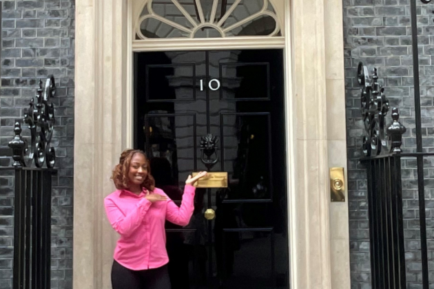 Shantell Nyoni outside No10 Downing Street. 